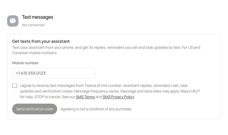 The form as it first appears: the box is not ticked and the button is off.